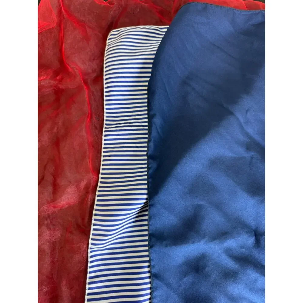 Vintage Nautical Square Scarf Lot Navy Blue Solid Red‎ Sheer Striped Pattern